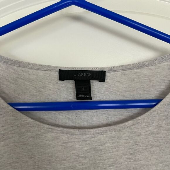 J Crew Women’s Gray T-Shirt Lace Trim Size S - Picture 3 of 4